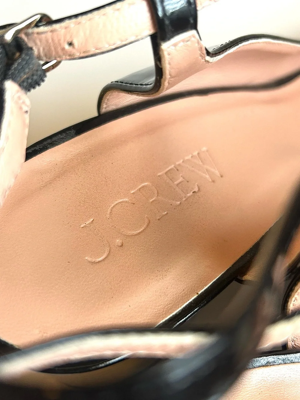 J. CREW Maisie Patent Leather Ankle-Strap Heels Black 9 MSRP $268